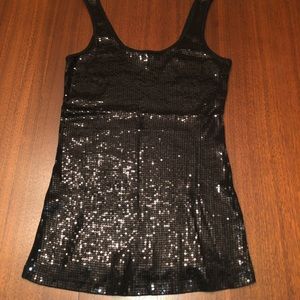DONATED SEXY Black sequin tank